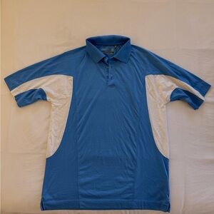 Cutter & Buck Blue and White Golf Polo